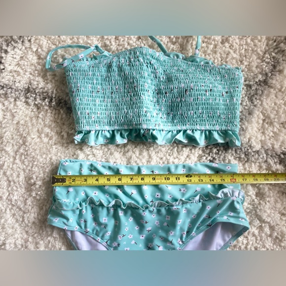 Adorable bikini retro boho top rouched and ruffles design size XL - Picture 4 of 6